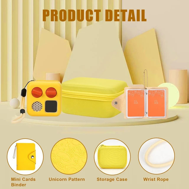 Alt view image 4 of 7 - Hard Case and Silicone Cover for Yoto Mini Player, Kids Audio Music Accessory with Card Case Holder for up to 10 Cards (Yellow)