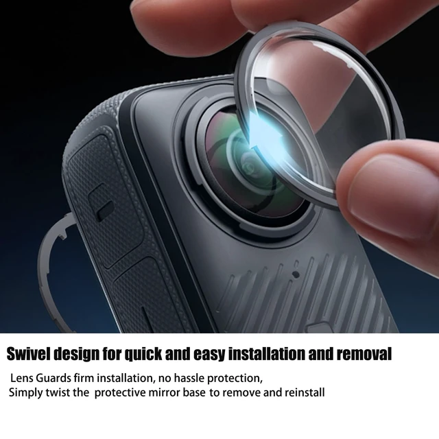 Alt view image 3 of 6 - Premium Lens Guards for Insta360 X4 Upgraded Optical Performance Scratch-resistant Higher Transparency Tempered Glass Lens Protectors 10H Hardness