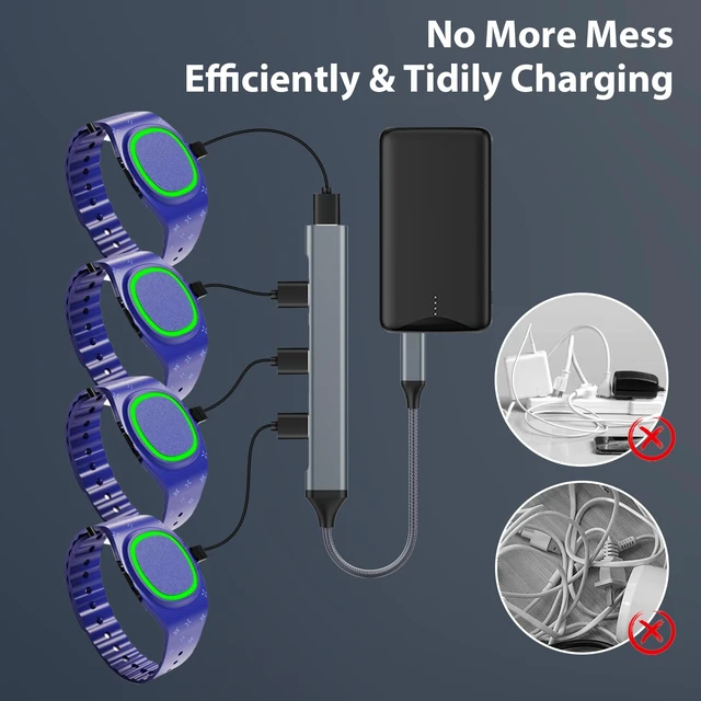 Alt view image 5 of 7 - Charging Hub USB C 2PCS for MagicBand+ Plus Magic Band, 4-in-1 Multicharger Compatible with MagicBand Plus Official & Replacement Chargers, Disneyland Accessories Disney-World Essentials