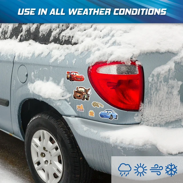 Alt view image 4 of 7 - Disney Pixar Cars Decals - Set of 16 Lightning McQueen, Tow Mater, Sally Carrera, Sheriff Vinyl Stickers for Car Laptop Computer Kids Water Bottle Outdoor Waterproof