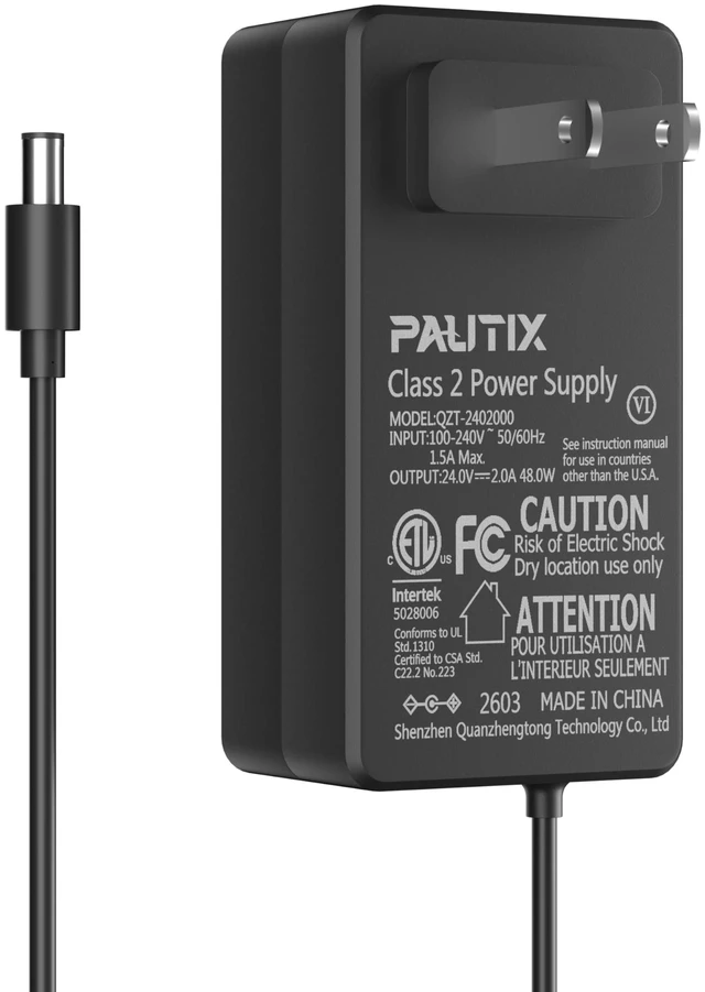 Main image of 24V DC Power Supply Adapter 24Volt 2A 48W Low Voltage LED Driver Transformer with 5.5 x 2.1mm US Plug for LED Strip,CCTV Camera,COB LED Lighting,Suit 1.5A 1A 0.5A Device Power Source
