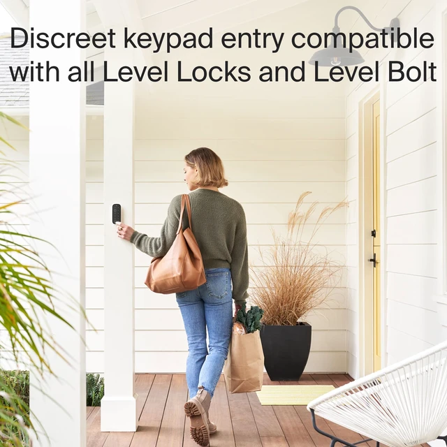 Alt view image 2 of 7 - Smart Keypad - Keyless Access for Any Smart Lock (Matte Black) Works with Lock Pro, Lock or Bolt, Weatherproof with LED Backlight, Bluetooth-Enabled Lock Accessory for Keyless Entry