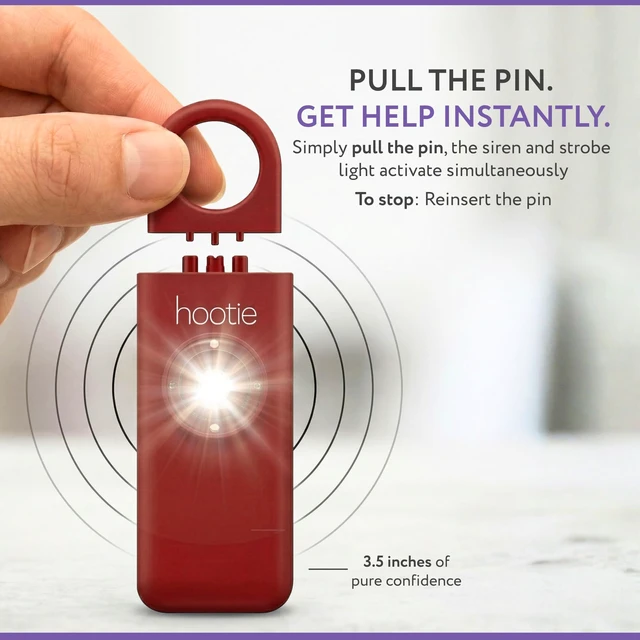 Alt view image 3 of 7 - Personal Safety Alarm for Women, Men and Kids 130dB Personal Alarm Keychain, Pull Pin Safety Alarm Keychain with Strobe Light, Self-Defense Alarm for Campus, Travel and Running Red