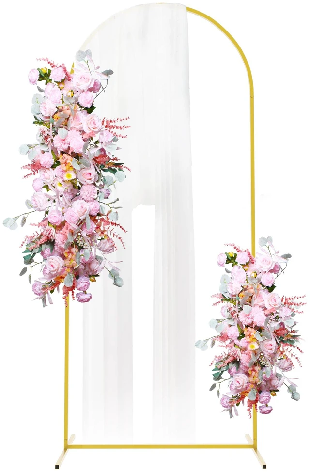 Main image of Arch Backdrop Stand, 6ft, Metal Wedding Arch Stand, Gold Arched Background Frame for Birthday Party, Baby Shower, Graduation, Photography Decoration