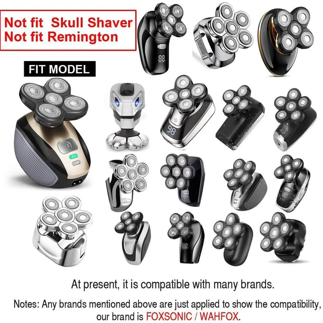 Alt view image 3 of 6 - Universal 3 PCS 5 Blades Head Shaver Replacement Heads for Mainstream Shaver Brands, Eelectric Shaver Replacement Replacement Blades (1 Gold + 2 Silver)