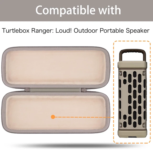 Alt view image 2 of 7 - for Turtlebox Ranger Speaker Hard Carrying Travel Case, Sand Precision-Molded Interior, Padded Scratch-Resistant Lining, Organized Storage Compartment, Shock Protection