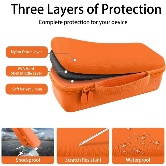 Alt view image 6 of 7 - for Turtlebox Ranger Speaker Hard Carrying Travel Case, Orange Precision-Molded Interior, Padded Scratch-Resistant Lining, Organized Storage Compartment, Shock Protection