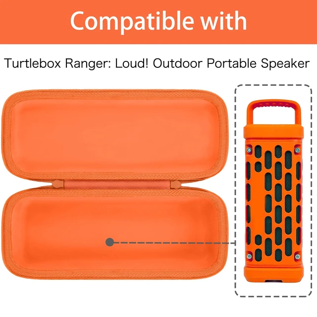 Alt view image 2 of 7 - for Turtlebox Ranger Speaker Hard Carrying Travel Case, Orange Precision-Molded Interior, Padded Scratch-Resistant Lining, Organized Storage Compartment, Shock Protection