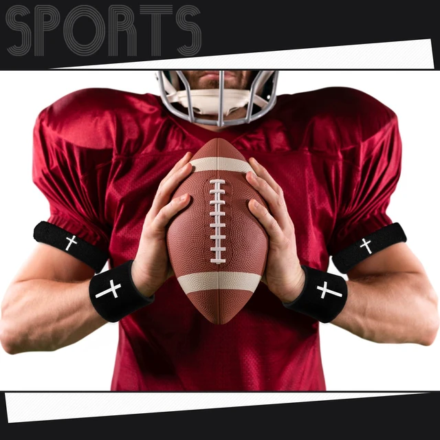Alt view image 3 of 7 - Cross Bicep & Wrist Bands Absorbent Sweatband Set Christian, Breathable Soft Cotton, Wristbands Armbands for Football Baseball Players Sports Accessories, Men and Women