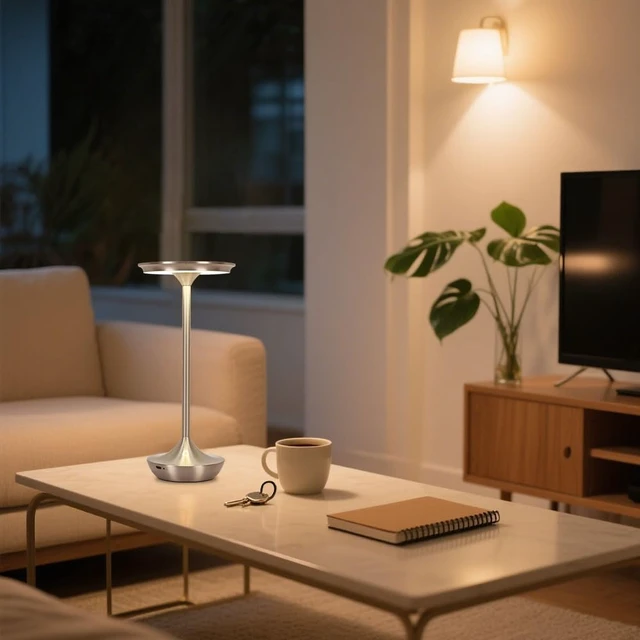 Alt view image 7 of 7 - Cordless Table Lamp Rechargeable, 6000mAh Battery Operated LED Table Lights Outdoor Portable Touch Dimmable Table Lamp for Bedroom Patio Cofee Restaurant Dining Home Set of 2-Silver