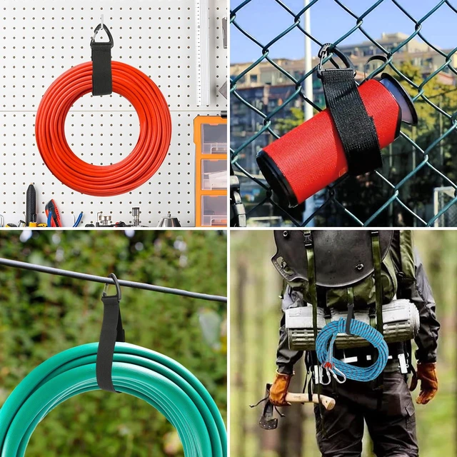 Alt view image 4 of 7 - Extension Cord Storage, Electrical Cord Organizer, Cable Clip 8PCS Assorted Sizes, Heavy Duty Ties, Cord Straps with Carabiner, Indoor and Outdoor, For Garage, House, Yard, Storage, Workshop