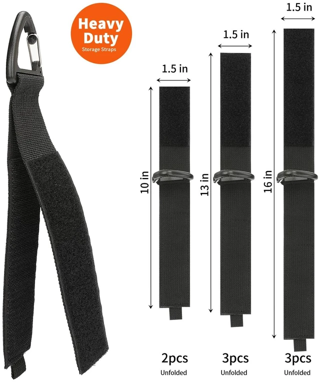 Alt view image 6 of 7 - Extension Cord Storage, Electrical Cord Organizer, Cable Clip 8PCS Assorted Sizes, Heavy Duty Ties, Cord Straps with Carabiner, Indoor and Outdoor, For Garage, House, Yard, Storage, Workshop