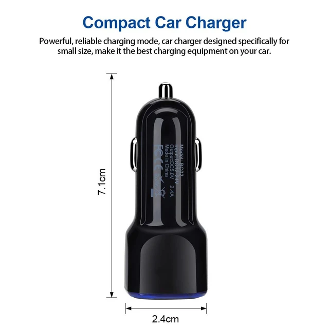 Alt view image 4 of 7 - Samsung S25 Android Dual USB Car Charger, Wall Plug with Type C Charge Cable Fast Charging Cord for Samsung Galaxy A36/A56/A16 5G/S25 Ultra/S25 Plus/S24FE/S24 Ultra/S23FE/A50/A20/A15/A17/A55, 2 Pack