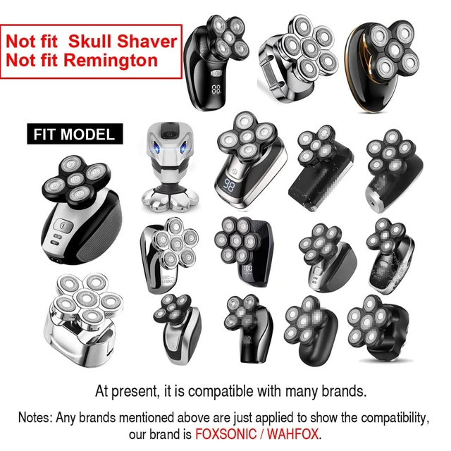 Alt view image 2 of 6 - Universal 2 PCS 5 Blades Head Shaver Replacement Heads for Mainstream Shaver Brands, Eelectric Shaver Replacement Replacement Blades (5D Black + Gold)