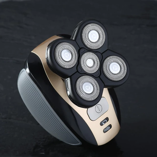 Alt view image 5 of 6 - Universal 2 PCS 5 Blades Head Shaver Replacement Heads for Mainstream Shaver Brands, Eelectric Shaver Replacement Replacement Blades (5D Black + Gold)