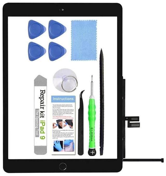 Main image of for iPad 9 (9th Gen 2021) A2602 A2603 A2604 A2605 Screen Replacement Glass Touch Digitizer Repair Kit with Home Button & Tools - Only for iPad 9 9th Generation