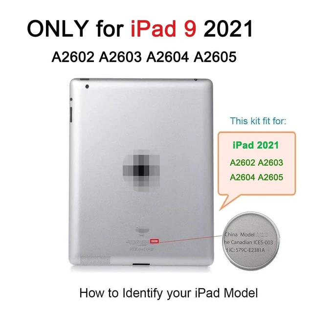 Alt view image 2 of 5 - for iPad 9 (9th Gen 2021) A2602 A2603 A2604 A2605 Screen Replacement Glass Touch Digitizer Repair Kit with Home Button & Tools - Only for iPad 9 9th Generation