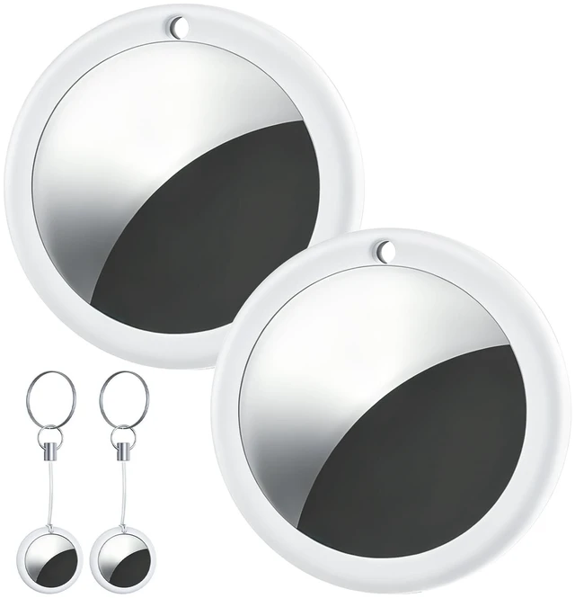 Main image of 2 Pack Smart Bluetooth Tracker for iPhone (iOS Only), MFi Certified Item Finder Works with Apple Find My App, Waterproof Key Finder Tag for Wallet, Keys, Bags and Luggage, Pets, Replaceable Battery