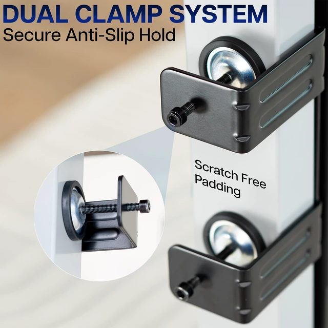 Alt view image 4 of 7 - Black Clamp-on Desk Leg PC Mount, MOUNT-PC01C 3.5-7.8 in Wide Adjustable Computer Mount, Under Desk CPU Case Machine Holder with Tool-Free Installation, Holds 22 lbs