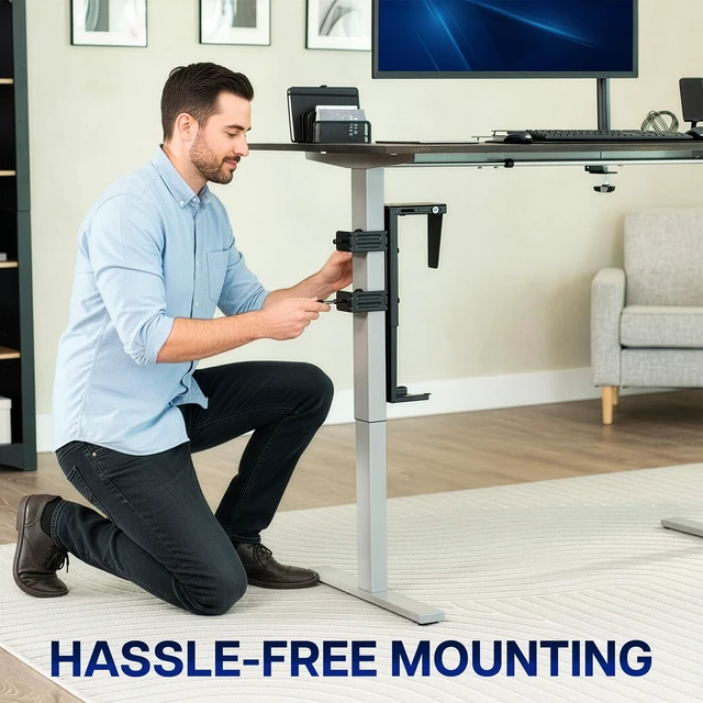Alt view image 7 of 7 - Black Clamp-on Desk Leg PC Mount, MOUNT-PC01C 3.5-7.8 in Wide Adjustable Computer Mount, Under Desk CPU Case Machine Holder with Tool-Free Installation, Holds 22 lbs