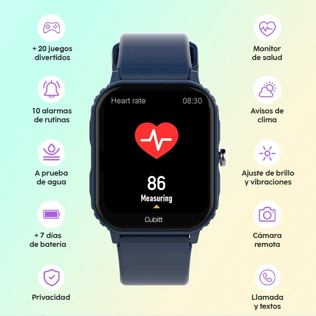 Alt view image 4 of 7 - Teens Smartwatch, 1.85 Touchscreen Fitness Tracker Deepest Blue For Ages 1114, 6 Sport Modes, HR & Sleep Monitor, Built-in Games, Parental Lock, IP68 Water Resistance, 7-Day Battery