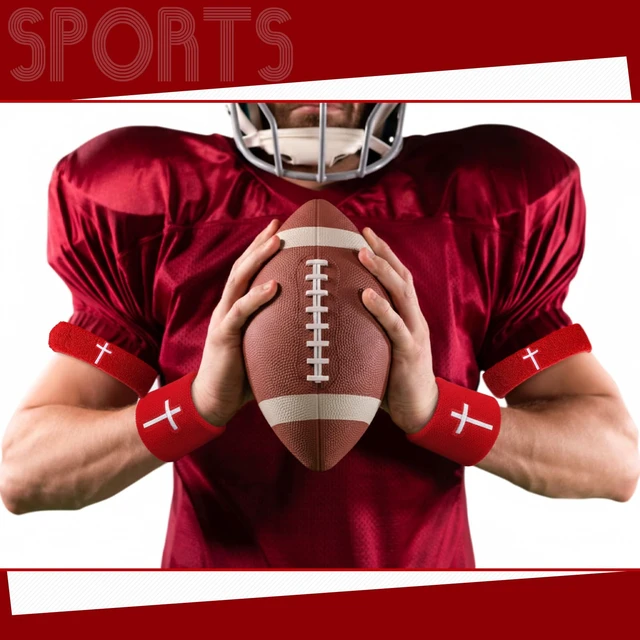 Alt view image 6 of 7 - Cross Bicep & Wrist Bands Absorbent Sweatband Set Christian, Breathable Soft Cotton, Wristbands Armbands for Football Baseball Players Sports Accessories, Men and Women