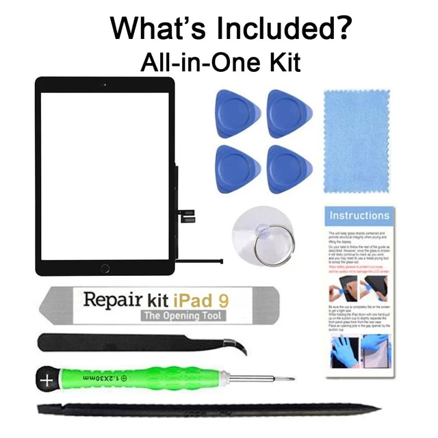 Alt view image 5 of 5 - for iPad 9 (9th Gen 2021) A2602 A2603 A2604 A2605 Screen Replacement Glass Touch Digitizer Repair Kit with Home Button & Tools - Only for iPad 9 9th Generation