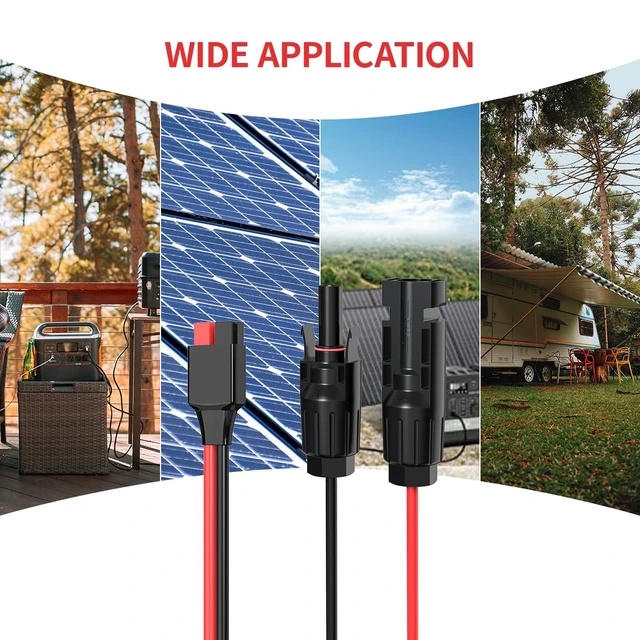Alt view image 7 of 7 - 10AWG 50FT Solar Panel Cable to Anderson Connector 2 6 10 20 35 50FT Solar Extension Cable for Portable Power Station Solar Generator Battery Pack(50FT)