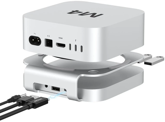 Main image of 40Gbps USB4 Mac mini M4/M5/M6 Dock, All-Aluminum Docking Station with 40Gbps M.2 SSD (NVMe PCle) Enclosure, 3*USB 2.0, 3.5mm Audio, USB4 Host Mac mini M4/M5/M6 USB-4 Dock