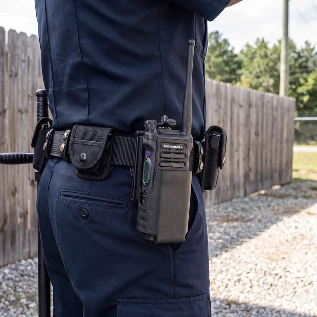 Alt view image 7 of 7 - Tactical Radio Holster for Motorola APX 6000 / APX 8000 - Hard Shell Radio Holder with Elastic Cord Retention, MOLLE Compatible Radio Pouch for Law Enforcement, Security & Tactical Use etc