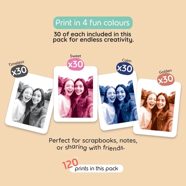 Alt view image 3 of 5 - kiimento Print Refill Pack for Model P2 Instant Print Pro Camera 120 Ink-Free Thermal Print Cards (4 Styles, 30 Each) BPA & BPS Free Camera Not Included