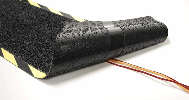 Alt view image 2 of 6 - Morland Protect - 47¼in x 15in - Carpet and Rubber Cord Cover Mat - Overfloor Protector for Cables Cords or Wires - Protect from Trips and Falls, Quick, Easy, Simple, Repositionable