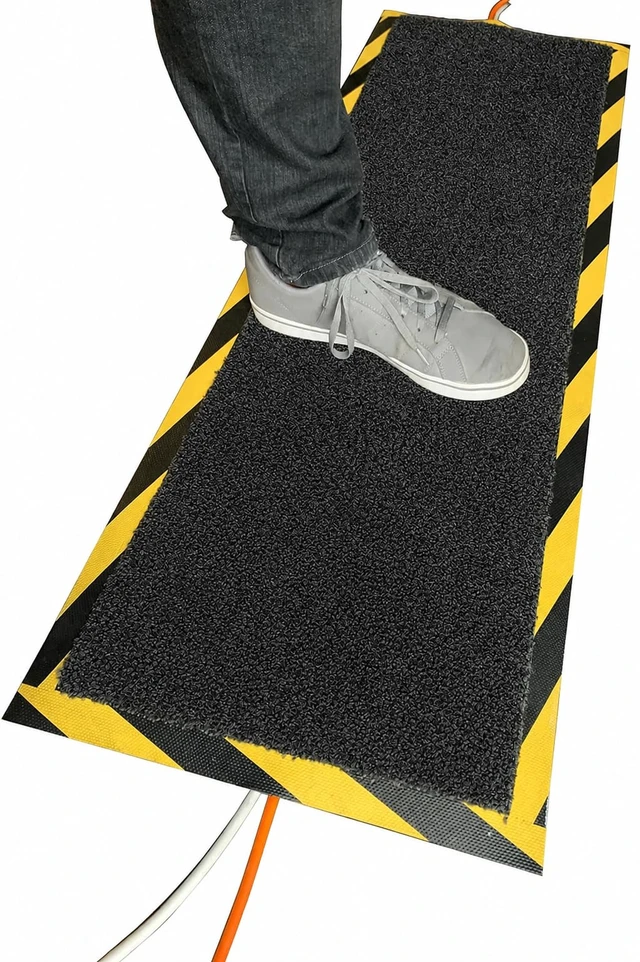 Alt view image 3 of 6 - Morland Protect - 47¼in x 15in - Carpet and Rubber Cord Cover Mat - Overfloor Protector for Cables Cords or Wires - Protect from Trips and Falls, Quick, Easy, Simple, Repositionable