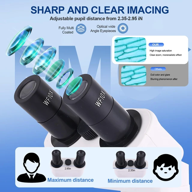 Alt view image 2 of 7 - Microscope for Adults & Kids,40-2500X Binocular Microscope for School Lab & Home Schooling,with Mechanical Stages,Slides Set & Phone Holder