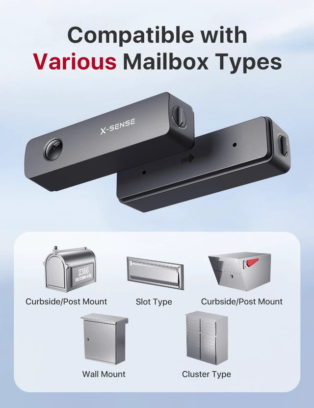 Alt view image 4 of 7 - Smart Mailbox Alarm for Delivered Mail, APP Alerts Wireless Long Range Mailbox Sensor with SBS50 Base Station, Up to 4 Years of Battery Life, SMA11