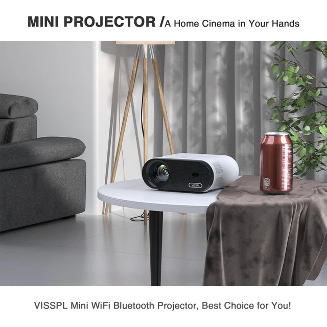 Alt view image 6 of 7 - Mini Projector with WiFi and Bluetooth, FHD 1080P Projector, Portable Outdoor Projector with Tripod, Home Theater Movie Phone Projector Compatible with Android/iOS/Windows/TV Stick/HDMI/USB