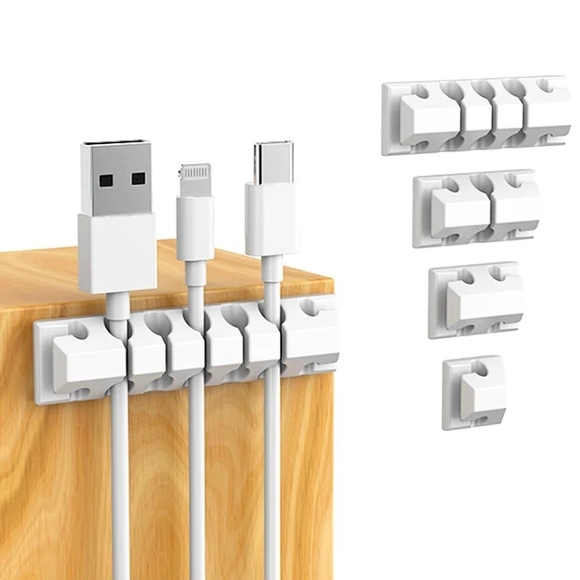 Alt view image 2 of 7 - 327PCS White Cable Management Kit 4 Cable Cable Sleeves 65 Cable Clips 13Cord Holders,25Roll Cable Organizer Straps,200 Fastening Cable Ties,20 Cable Zip Tie Mounts for Computer 5 Self Cable Tie