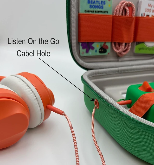 Alt view image 4 of 7 - Silicone Cover and Travel Case Compatible with Yoto Mini with Headphones, Hard Carrying Case with Shoulder Strap and Adventure Jacket Accessories Set for Yoto Mini, Green