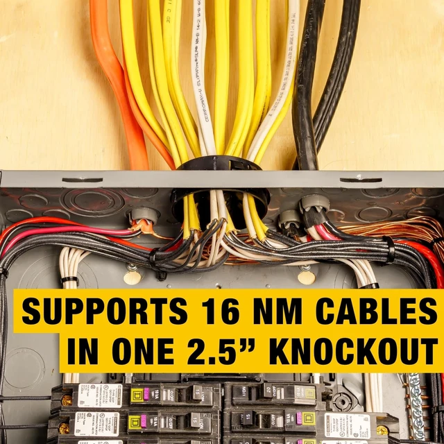 Alt view image 2 of 6 - Wire Waffle Connnector for 2.5" KO's - 4 pack, NM Cable Connector, 16 Cables in 1 Knockout, UL Listed & NEC Compliant (KO25W.P4)