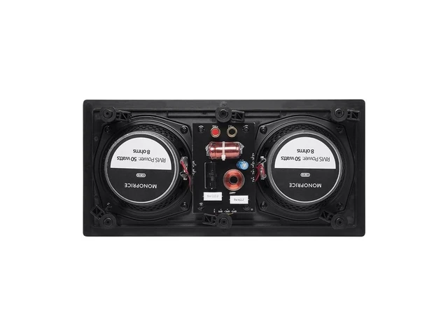 Alt view image 4 of 6 - 2-Way Carbon Fiber In-Wall Center Channel Speaker - Dual 5.25 Inch (Single) Easy Install For Home Theater - Alpha Series,Off-White