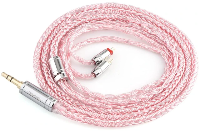 Main image of Tripowin Zonie 16 Core SilverPlated IEM Cable, Recessed 2pin, 3.5mm 1.25m SPC in Ear Monitor Wire, Earphone Upgraded Cords for ZS10 PRO 2 AS10 PRO ZSN PRO X Waner SIMGOT EM6L, Pink