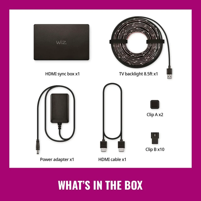 Alt view image 7 of 7 - HDMI Sync Box with TV Backlight - Sync to Movies, Games & Music - HDMI 2.0 Supports 4K 60Hz -RGBIC LED Strip 55-65 Inch TVs - Requires External Video Source