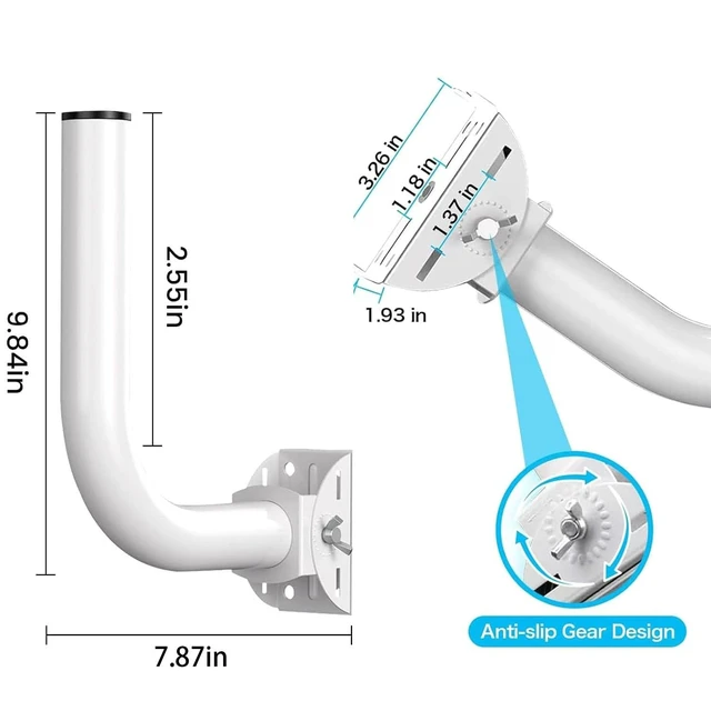 Alt view image 4 of 6 - Universal Wireless Bridge Bracket Mount, 2-Pack Pole and Wall-Mounted for Outdoor Point to Point WiFi Access Point CPE Client Bridge