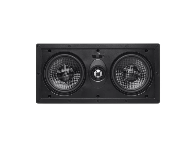Alt view image 3 of 6 - 2-Way Carbon Fiber In-Wall Center Channel Speaker - Dual 5.25 Inch (Single) Easy Install For Home Theater - Alpha Series,Off-White