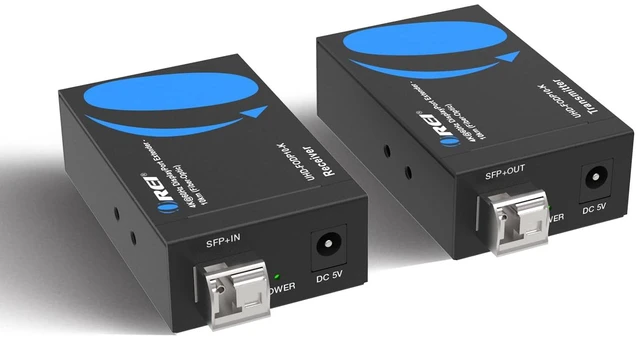 Main image of 4K DisplayPort Extender Over Fiber Optic Balun 10KM, LPCM 7.1CH, SFP+ Fiber Optic Balun DisplayPort 1.4a, 32.4Gbps, HDCP 2.3, HDR10+, Dolby Vision, HLG, OM4 Support