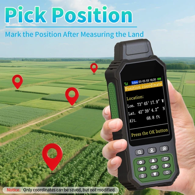 Alt view image 5 of 7 - ZL190PLUS Land Surveying Equipment, Handheld GPS for Surveying with 3.2 Inch Color Screen, Multi-GNSS Support, 7 Measuring Models for Measuring Land Area, Length,Slope and Save Coordinates Points