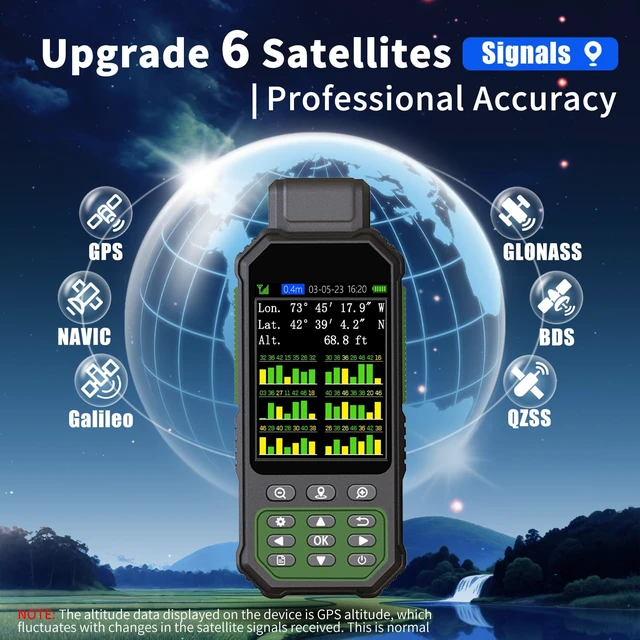 Alt view image 4 of 7 - ZL190PLUS Land Surveying Equipment, Handheld GPS for Surveying with 3.2 Inch Color Screen, Multi-GNSS Support, 7 Measuring Models for Measuring Land Area, Length,Slope and Save Coordinates Points