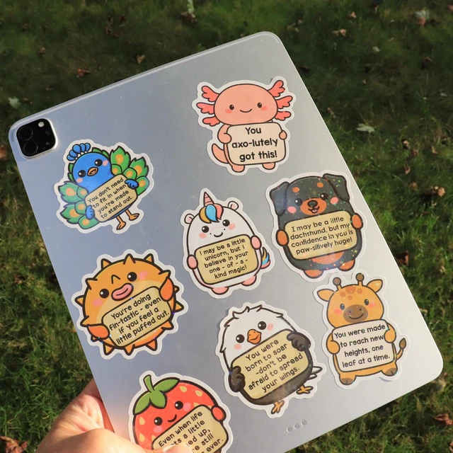 Alt view image 7 of 7 - 240pcs Holographic Tiny Cheer Squad Animals Sticker Pack By - Cute Affirmation Encouraging Inspirational Stickers for Water Bottles, Laptops, Phones, Positive Quote for Classroom, Teachers