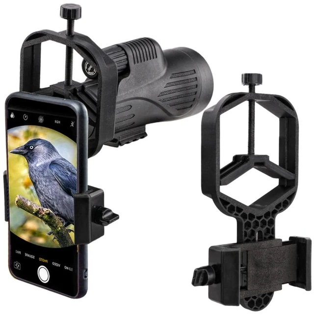 Main image of Monocular Telescope Smartphone Adapter, Digiscoping Phone Holder Fits 29-69mm Eyepiece Outer Diameters; Telescope & Monocular Compatible; Digiscoping