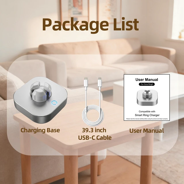 Alt view image 7 of 7 - Fast Charger Compatible with Ou-ra Ring Gen 5, Sizes 6-12, Type-C Cable Ou-ra Ring 5 Charger; Charging Dock Stand Fits Sizes 6, 7, 8, 9, 10, 11, 12; With Type-C Cable; Not for Gen 3 or Gen 4